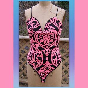 NEW Top Chic Body Suit Mesh & velvet Size M 8-10